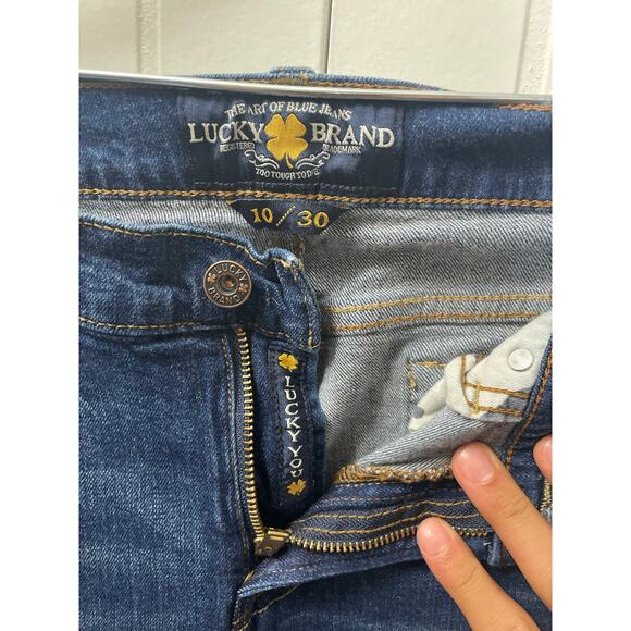 Lucky Brand Lola Womans Dark Denim Straight Ankle Jeans Size 10 - Picture 2 of 6